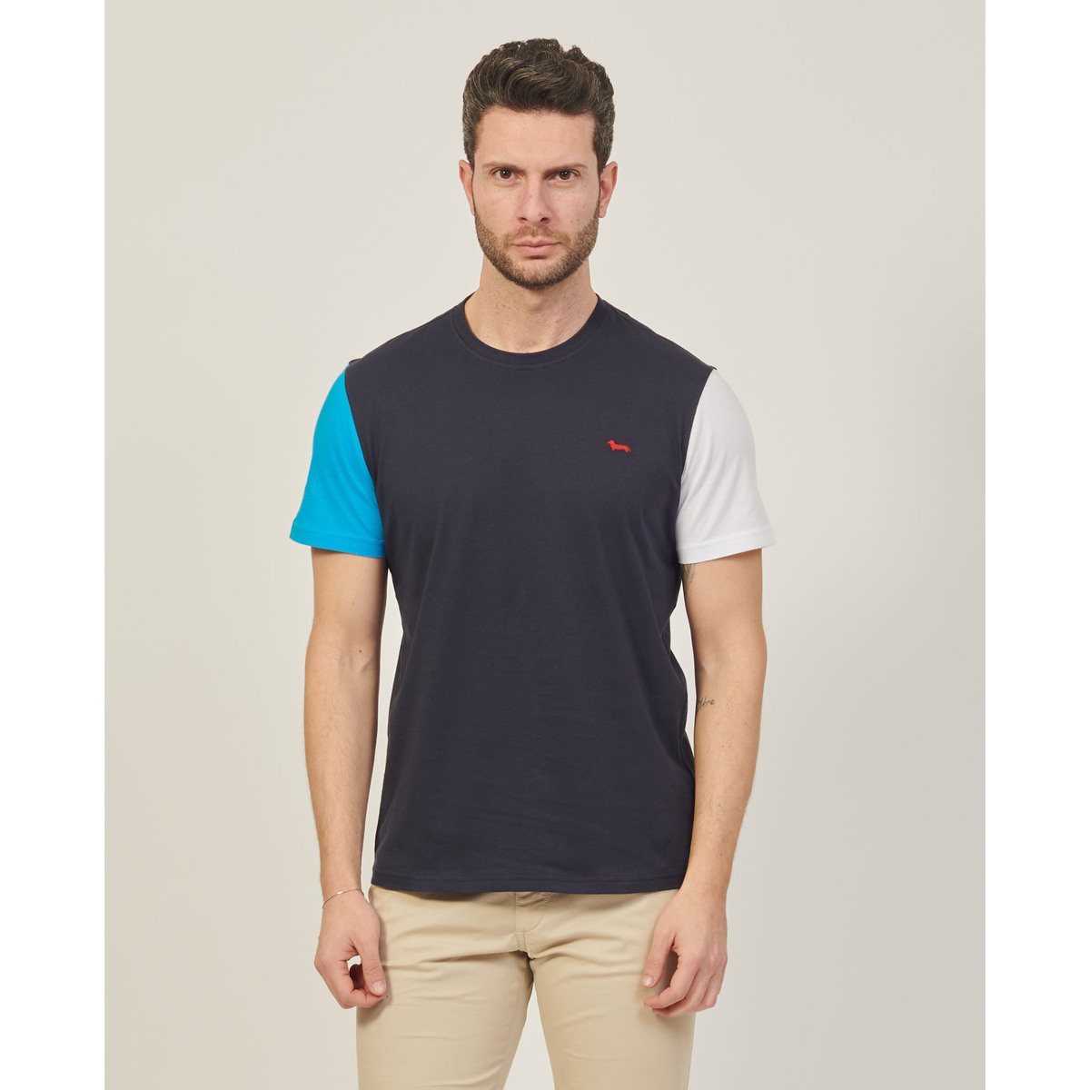 Vêtements Homme T-shirts & Polos Harmont & Blaine Harmont&Blaine - T-shirt ras du cou color block Bleu