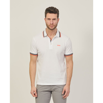 Vêtements Homme T-shirts & Polos BOSS Polo pour hommes Paddy de  avec bords contrastés Blanc