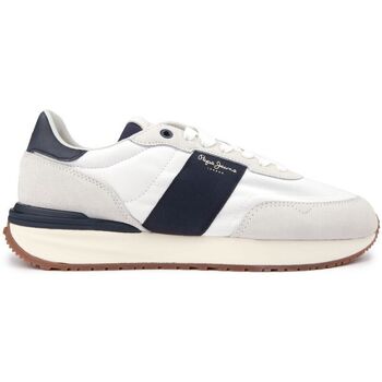 Chaussures Homme Baskets mode Pepe jeans Buster Tape Baskets Style Course Blanc
