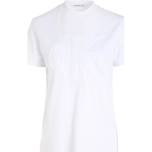 Vêtements Femme Polos manches longues Calvin Klein drawstring JEANS J20J223362 Blanc