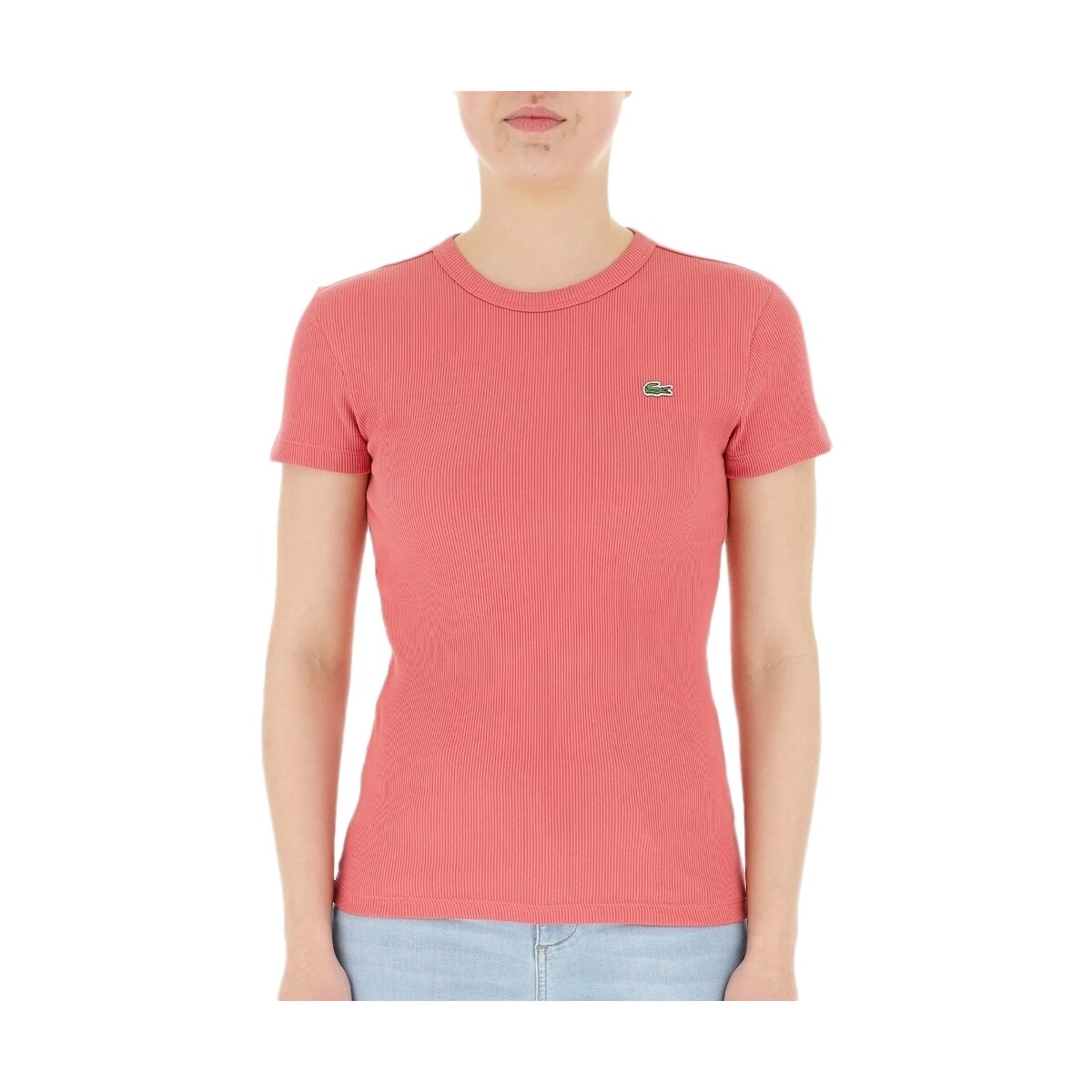 Vêtements Femme T-shirts manches courtes Lacoste crocodile Rose