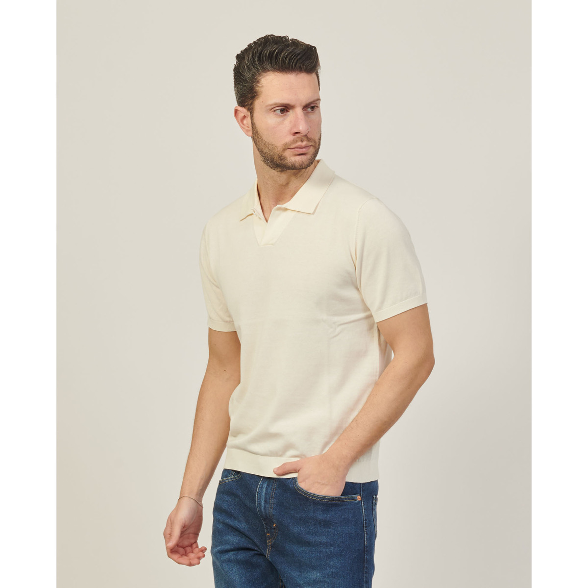 Vêtements Homme T-shirts & Polos Sette/Mezzo Polo SetteMezzo en coton Blanc