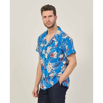 Vêtements Homme Chemises manches longues BOSS Chemise de plage homme coupe classique Bleu