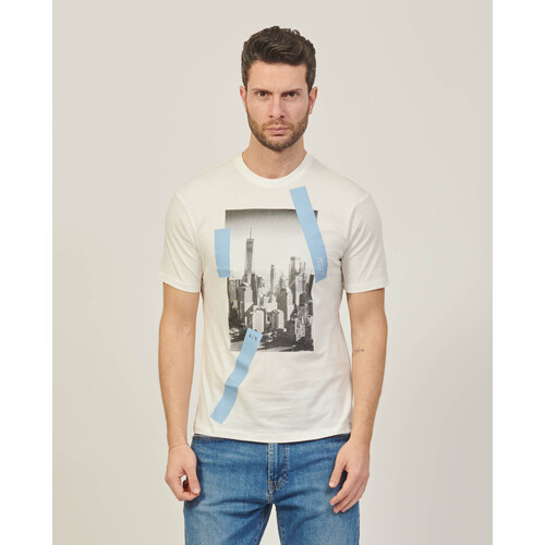 Vêtements Homme T-shirts & Polos EAX t-shirt en coton coupe régulière Blanc