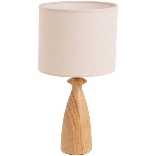 Gagnez 10 euros Lampes à poser Unimasa Grande lampe en céramique aspect bois 43 cm Beige
