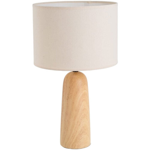 Gagnez 10 euros Lampes à poser Unimasa Grande lampe en céramique aspect bois 49 cm Beige