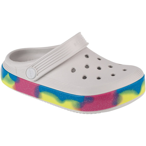 Chaussures Enfant Chaussons puff Crocs Off Court Glitter Band Kids Clog Blanc