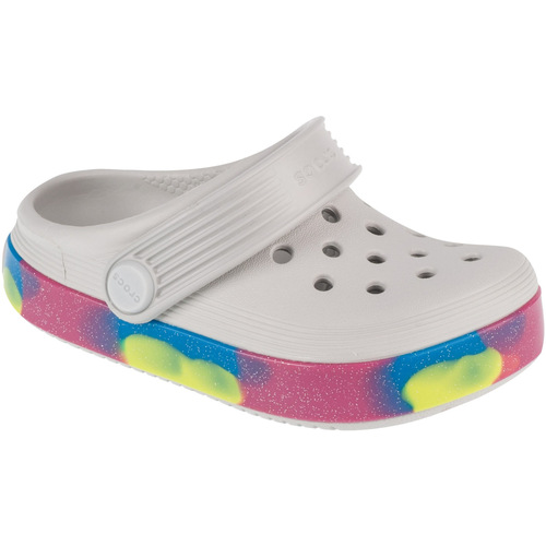 Chaussures Fille Chaussons Crocs Off Court Glitter Band Clog T Blanc