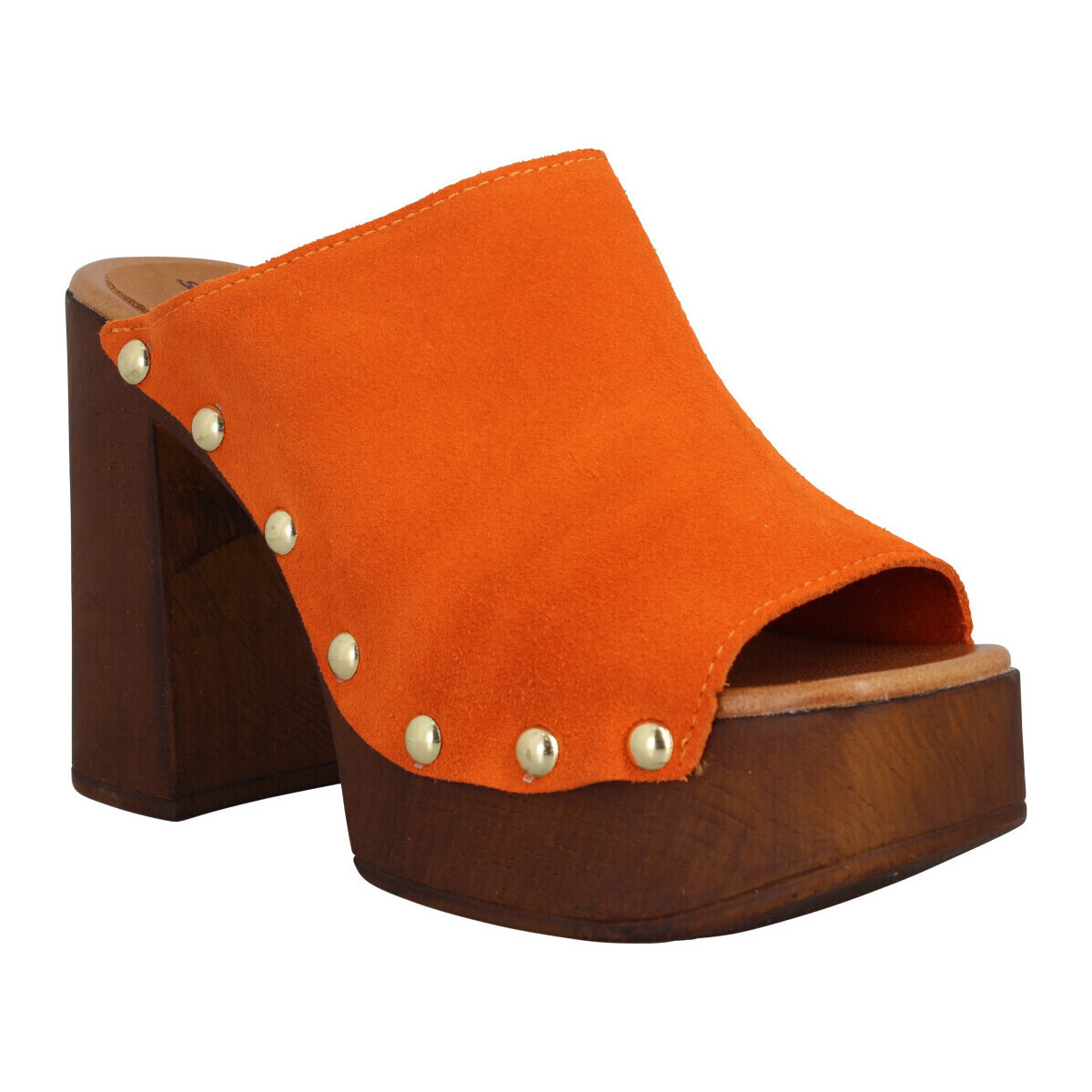 Chaussures Femme Sandales et Nu-pieds Sandro Rosi 7551 Velours Femme Arancio Orange