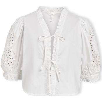 blouses object  top brodera s/s - white sand 
