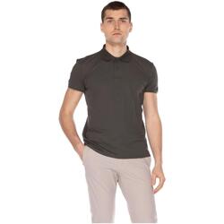 Regular fit Ribbed polo collar with button closure