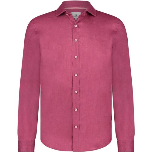 Vêtements Homme Chemises manches longues State Of Art Chemise De Lin Rouge Cerise Multicolore
