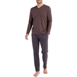 Vêtements Homme Pyjamas / Chemises de nuit Hom Pyjama long coton Gris