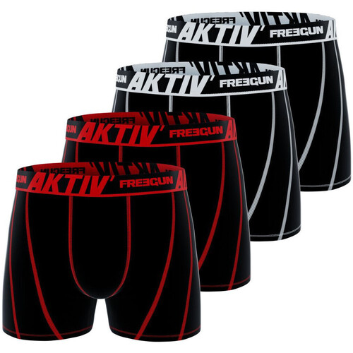 Sous-vêtements Homme Boxers Freegun Lot de 4 boxers en coton homme Aktiv Noir
