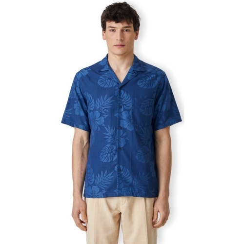 Vêtements Homme Chemises manches longues Portuguese Flannel Island Jaquard Flowers Shirt Love - Blue Bleu