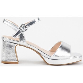 Chaussures Femme Sandales et Nu-pieds Keslem Sandalias  en color plata para Argenté