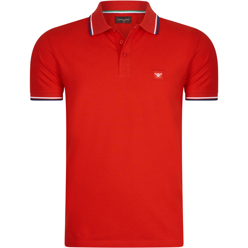 Vêtements Homme Sports a curved shirt hem Cappuccino Italia Polo Applique Pique Rouge