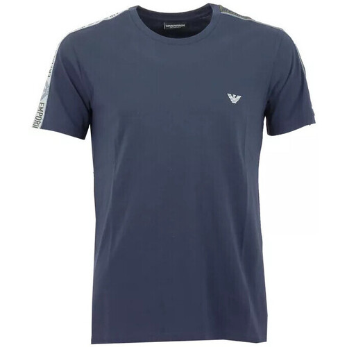 Vêtements Homme T-shirts & Polos Camiseta azul marino con logo pequeño plateado EA7 Core ID de Armanini BEACHWEAR Bleu