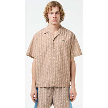 Vêtements Homme Chemises manches longues Lacoste Chemise manches courtes imprimés  marron Marron