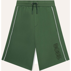 Vêtements Garçon Shorts / Bermudas BOSS Bermuda enfant  avec cordon de serrage et logo brodé Vert