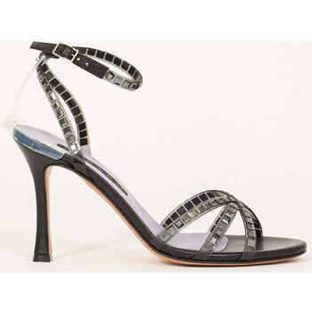 Chaussures Femme Canapés 2 places Albano Sandales  platine avec strass et bride Noir
