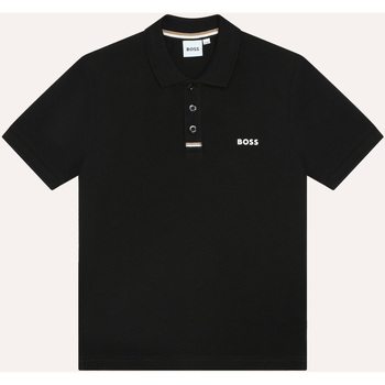 Vêtements Garçon A partir de 149,25 BOSS Polo  noir pour enfant avec logo Noir