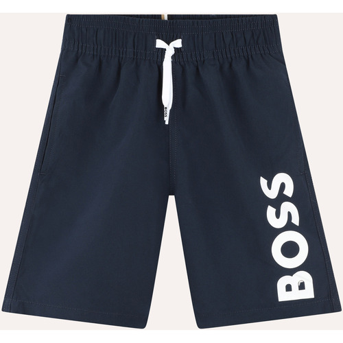 Vêtements Garçon Maillots / Shorts de bain BOSS Short de bain enfant avec logo vertical Bleu