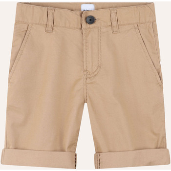 Vêtements Garçon Shorts Check / Bermudas BOSS Bermuda  pour enfant en coton avec poches Beige