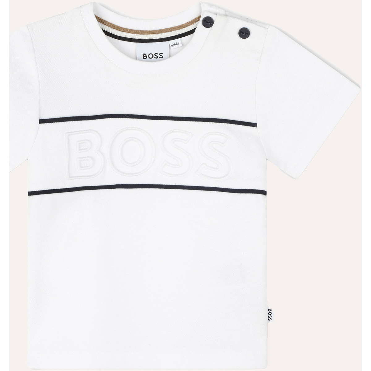 Vêtements Garçon T-shirts & Polos BOSS T-shirt bébé  à rayures horizontales Blanc
