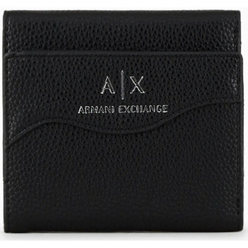 Sacs Femme Portefeuilles EAX Mini porte-cartes AXE avec coutures façonnées Noir