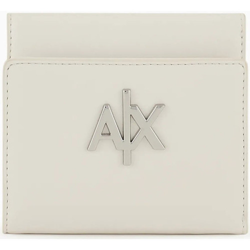 Sacs Femme Portefeuilles EAX Petit porte-cartes AX en tissu enduit Blanc