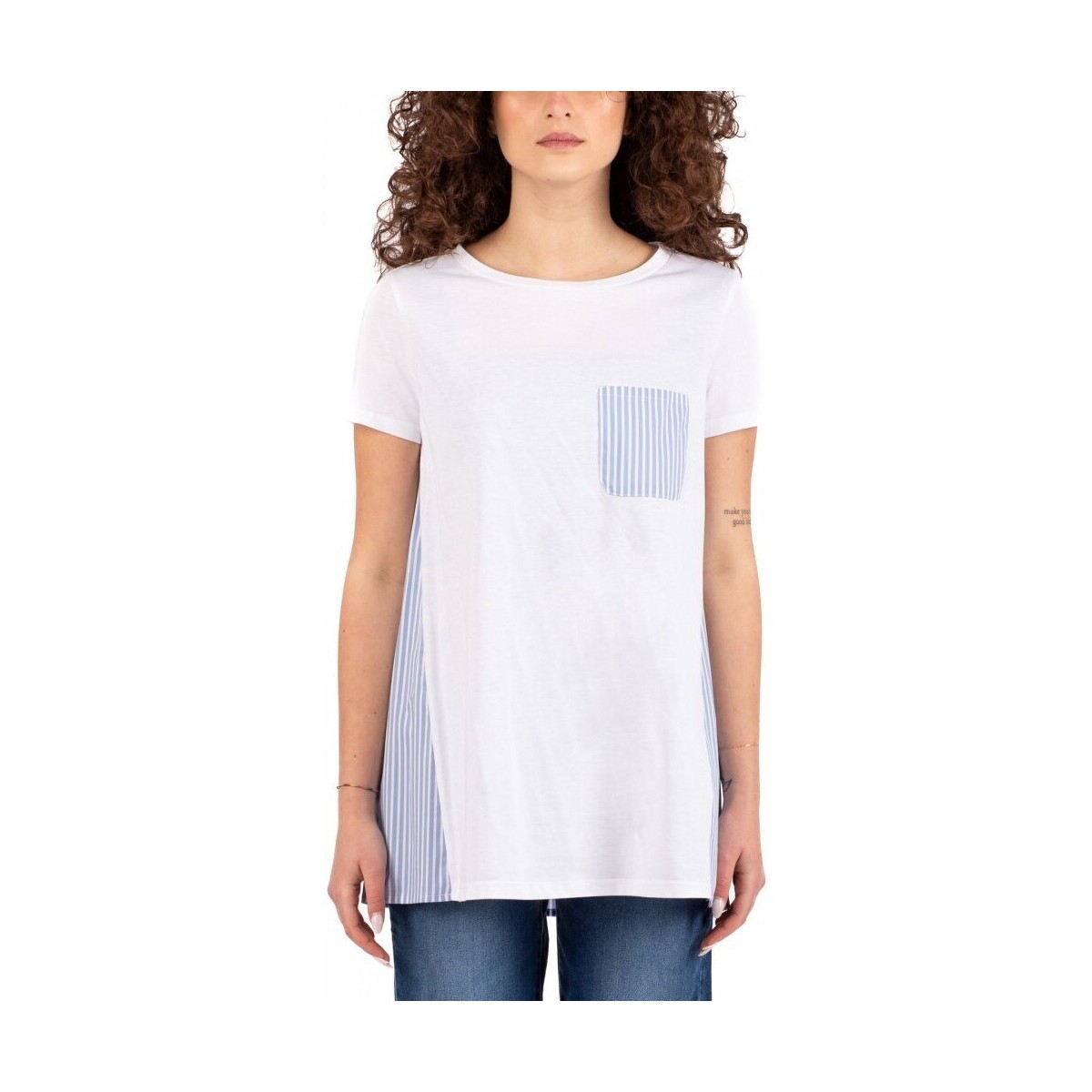 Vêtements Femme Chemises / Chemisiers Luckylu T-SHIRT FEMME Blanc