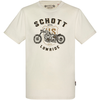 Vêtements Homme Vestes en jean Schott T-shirt coton col rond Beige
