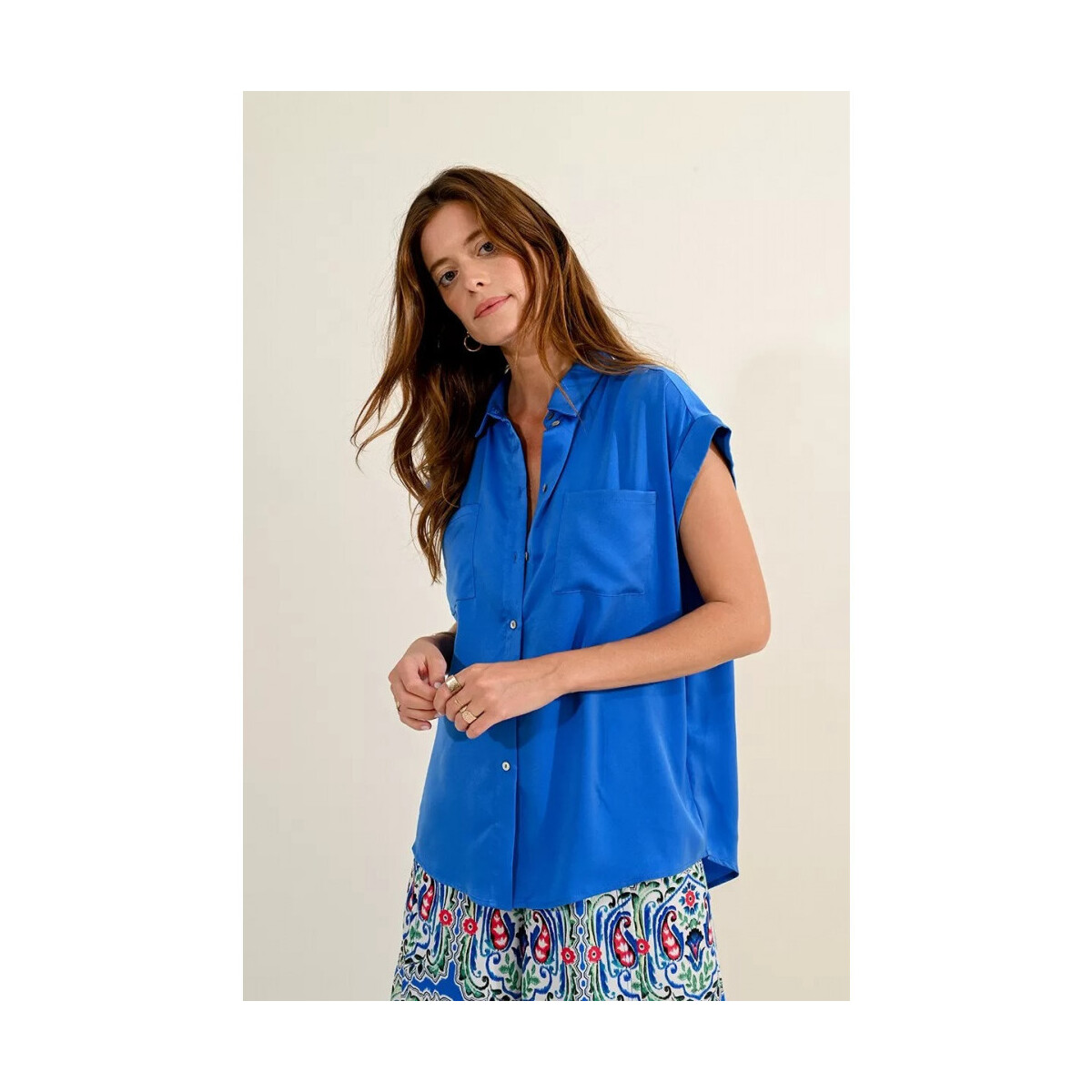 Vêtements Femme Chemises / Chemisiers Molly Bracken - LADIES WOVEN SHIRT Bleu