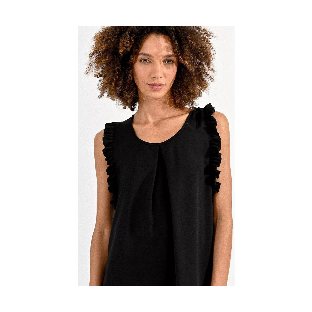 Vêtements Femme T-shirts manches courtes Molly Bracken - LADIES WOVEN TOP Noir