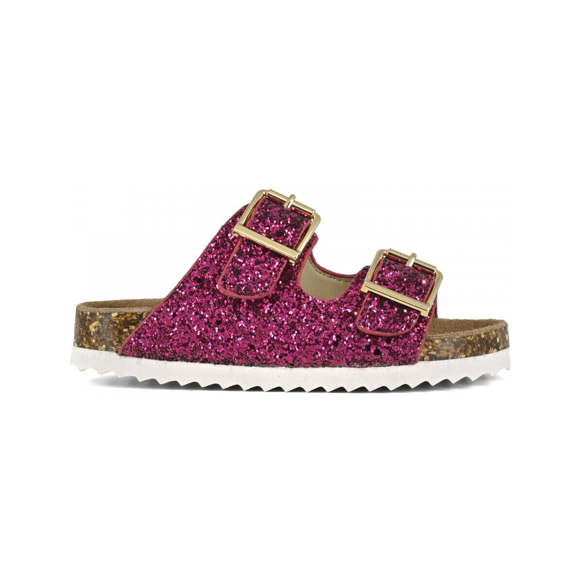 Chaussures Fille Sandales et Nu-pieds Colors of California Glitter sandal 2 buckles Rose