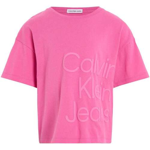 Vêtements Fille T-shirts manches courtes kate spade new york sailing stripe scallop dress 160895VTPE24 Rose