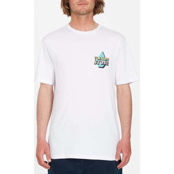 Vêtements Homme T-shirts manches courtes Volcom Camiseta  Stript - White Blanc