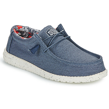 Chaussures Homme Slip ons HEY DUDE Wally Stretch Canvas Marine