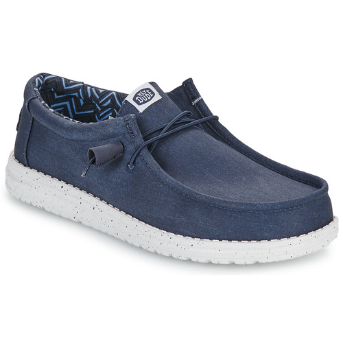 Chaussures Homme Slip ons HEY DUDE Wally Canvas Marine