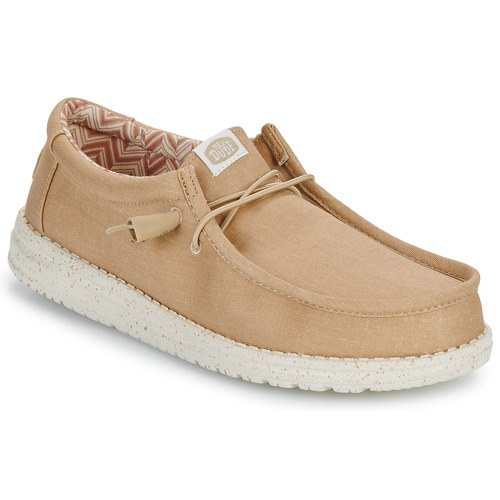 Chaussures Homme Slip ons HEY DUDE Wally Canvas Beige