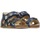 Chaussures Garçon Sandales et Nu-pieds Falcotto Sandales en cuir à scratch et boucle avec dinosaures BEA Bleu