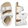 Chaussures Fille Sandales et Nu-pieds Falcotto Sandales en cuir à scratch et boucle avec  cœurs BEA Blanc