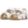 Chaussures Fille Sandales et Nu-pieds Falcotto Sandales en cuir à scratch et boucle avec fleurs BEA Blanc