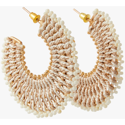 Montres & Bijoux Femme Boucles d'oreilles Lollipops Créoles avec perles blanches Leopard Ivoire Blanc