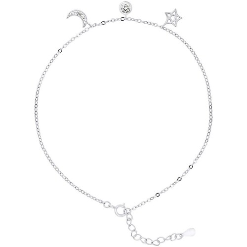 Montres & Bijoux Femme Bracelets Lova - Lola Van Der Keen Chaine de Cheville Soleil Etoile Lune - Argent Argenté