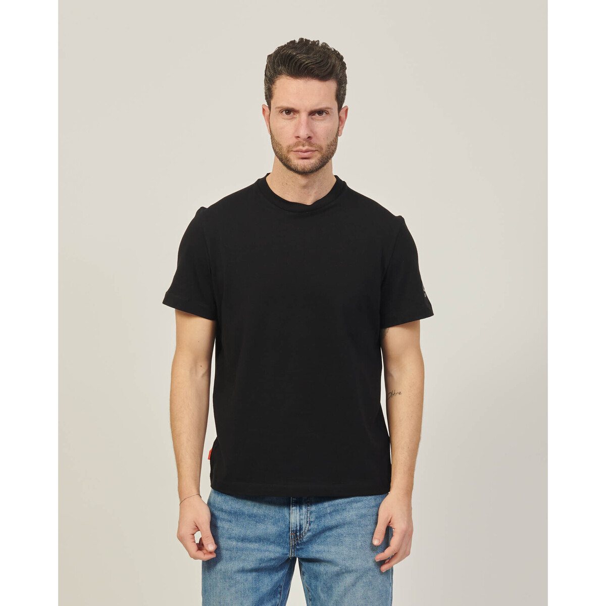 Vêtements Homme T-shirts & Polos Suns T-shirt homme coupe classique  avec logo sur la manche Noir