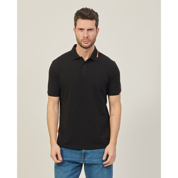t-shirt suns  polo homme  en piqué de coton noir 