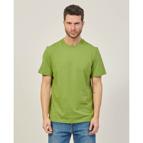 Vêtements Homme Tops / Blouses Suns T-shirt homme coupe classique  avec logo sur la manche Vert