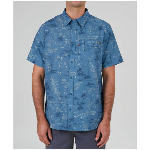 Vêtements Homme Chemises manches longues Salty Crew - SEAFARER S/S TECH WOVEN Bleu